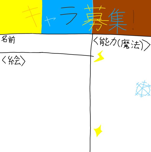 キャラ募集の紙