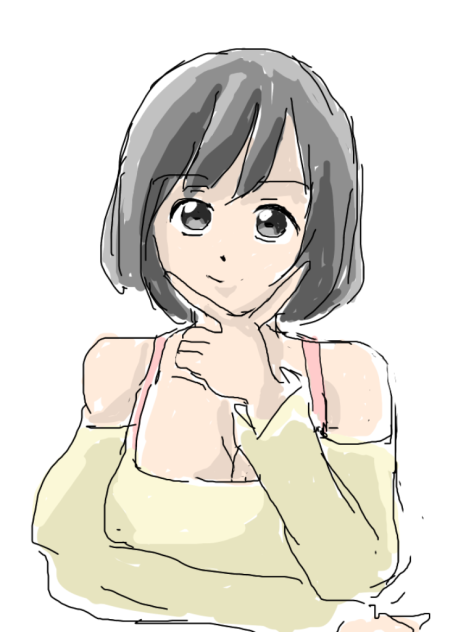 小顔ポーズ