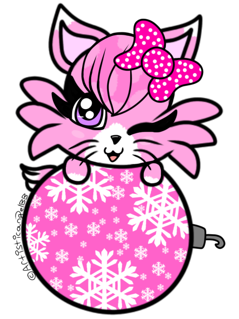 Pink Kitten On Christmas Ornament - Spee