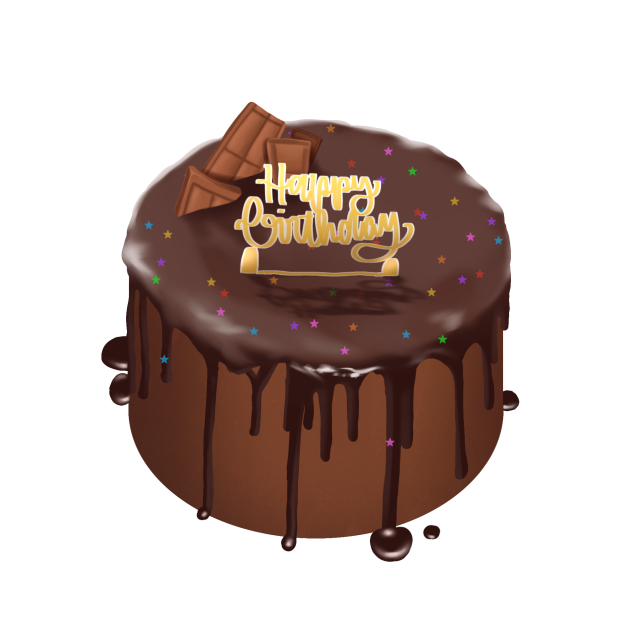 Chocolate birthday cake 🤎 - ibisPaint
