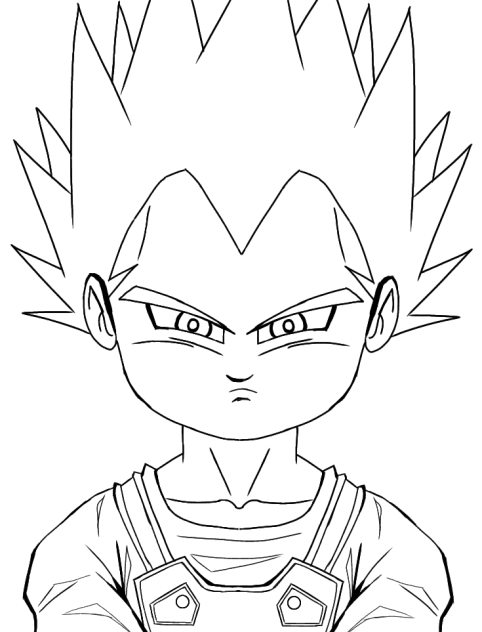 Vegeta line art for coloring