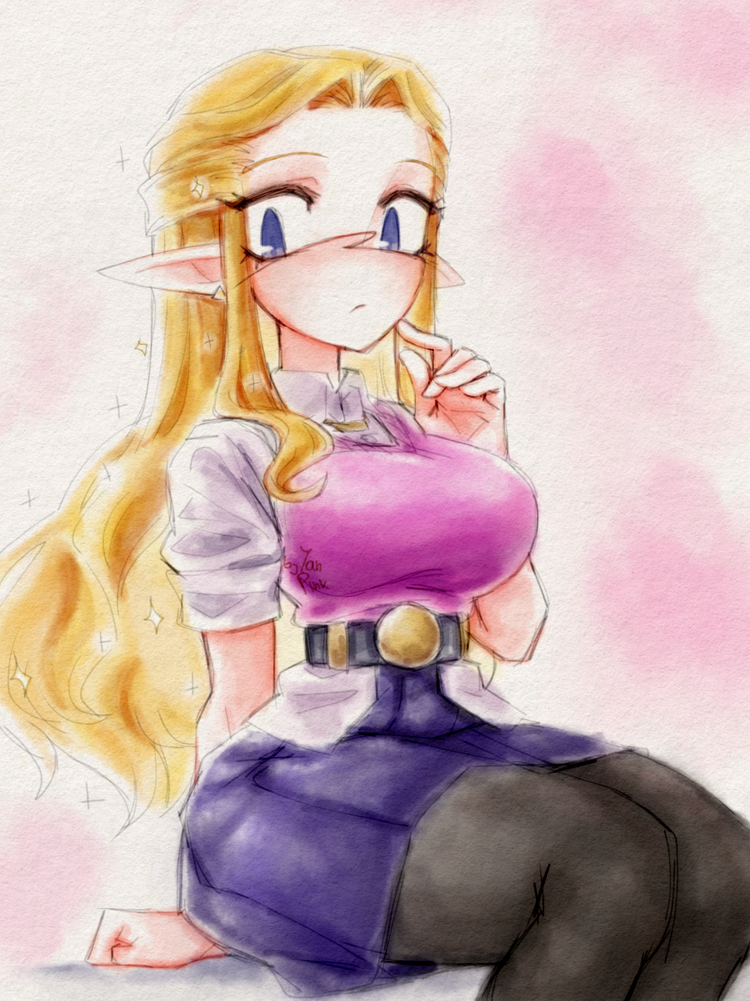 OoT Zelda watercolor (AU) - ibisPaint
