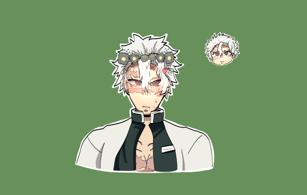 Sanemi + flower crown