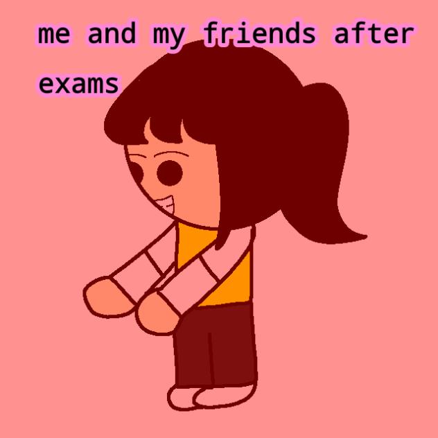 me and my friends after exams