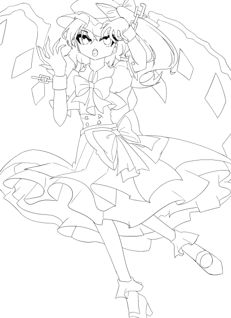 フランドール・スカーレット　線画