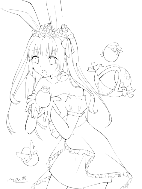 イースターちゃん 線画