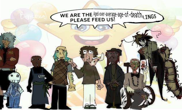 WE ARE THE AGELINGS PLEASE PLEAS FEED US