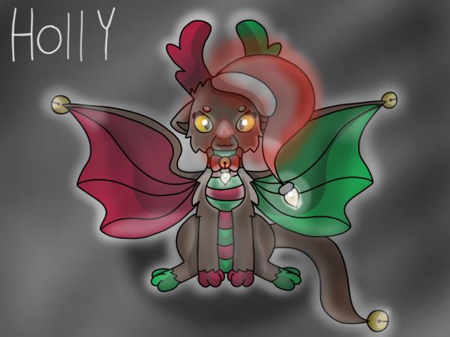 Christmas. Dragon. Holly.