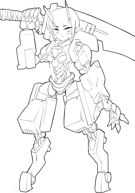 鬼ロボ　ぬり絵