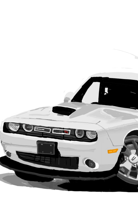Drawing Dodge Challenger Car