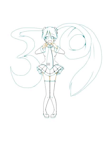 初音ミク線画