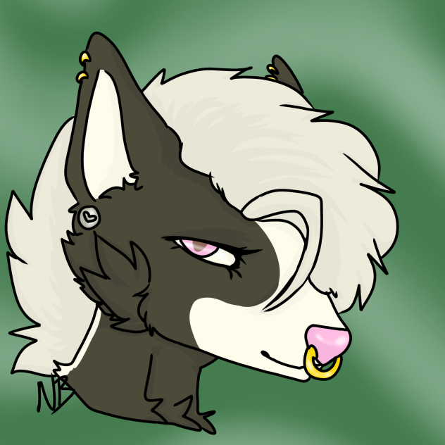 skunk oc headshot speedpaint