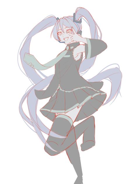 ミクちゃんラフ