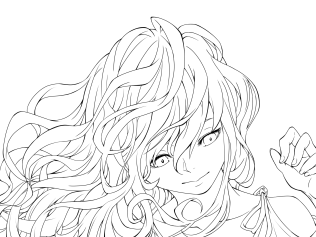 ☆フローラルの香り漂う君の髪☆(線画)