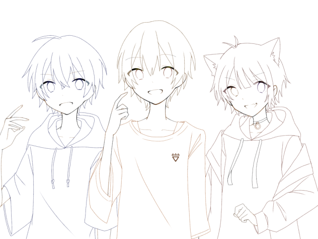 子供組っ！！　塗り絵
