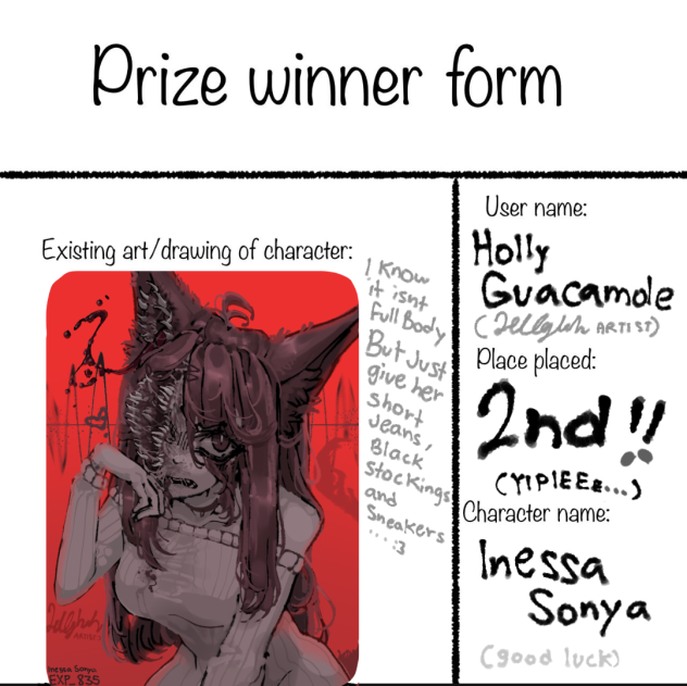 Henlo, I came here to receive my prize