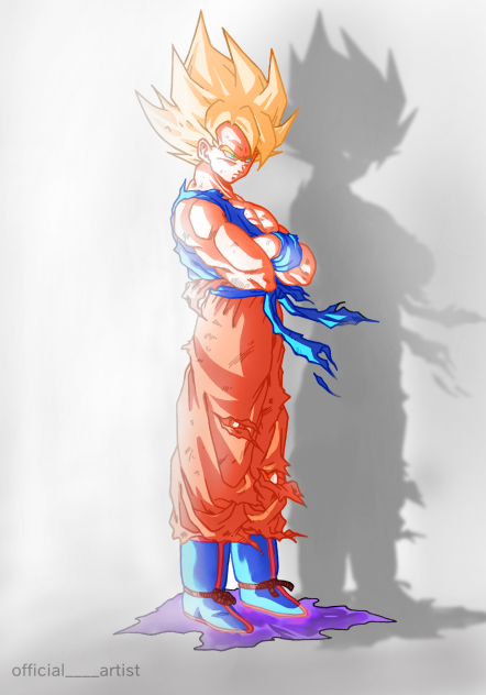 coloring goku in In namek