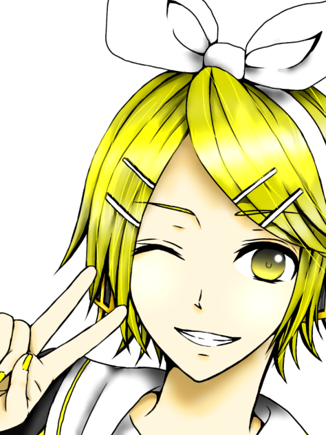 線画お借りしました 鏡音リン