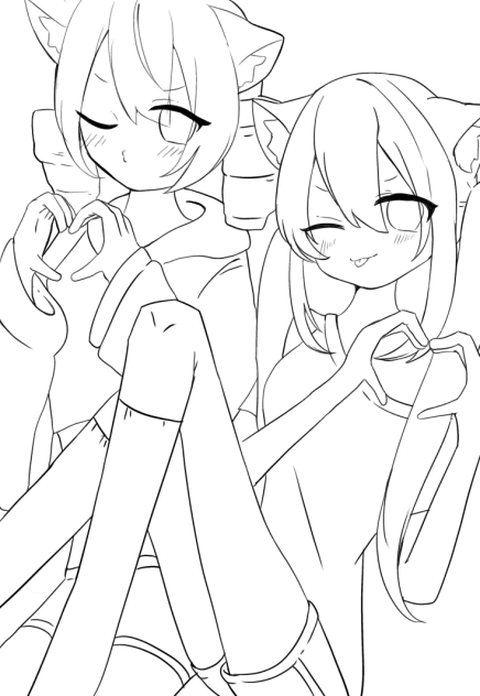 ミク×テト(ぬりえ)