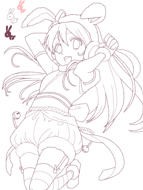 線画(ラブライブスクフェスキャラ  ひめのちゃん)