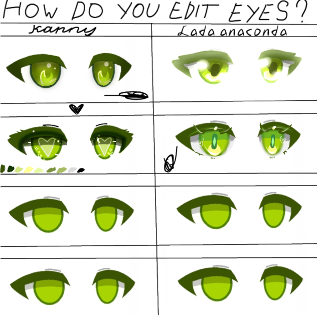 How do you edit eyes