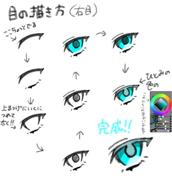 （私の）目の描き方