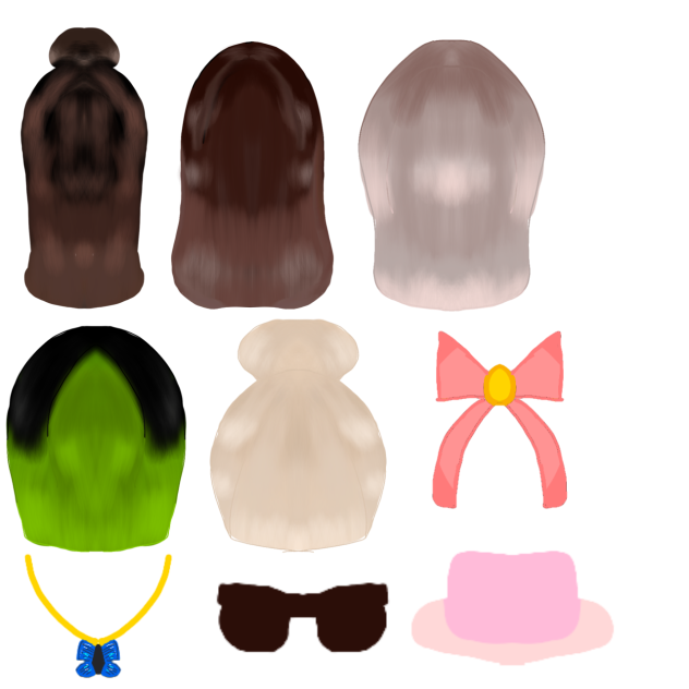 coloured hairs and accessories🎩