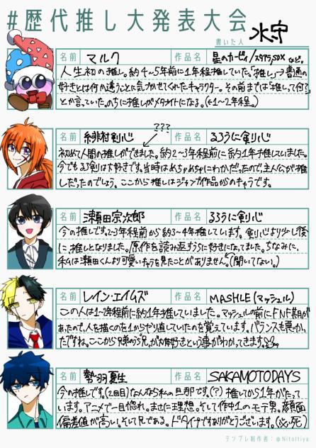 歴代推し大発表大会