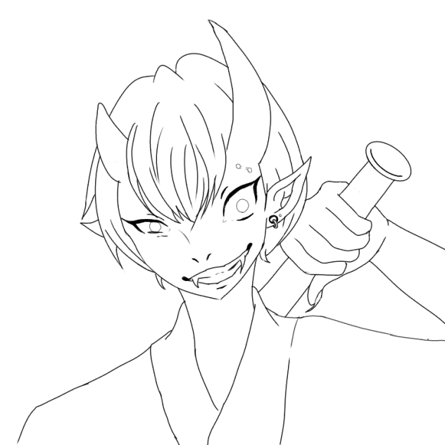 鬼に金属バット 線画