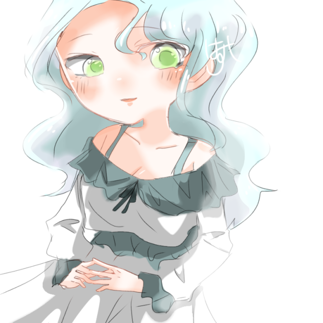 青ドレスのお嬢様