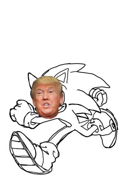 Donald Trump’s face on sonic
