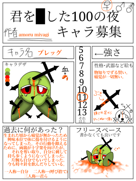 君を◾︎した100の夜 キャラ募集