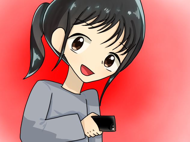 携帯いじってる女の子