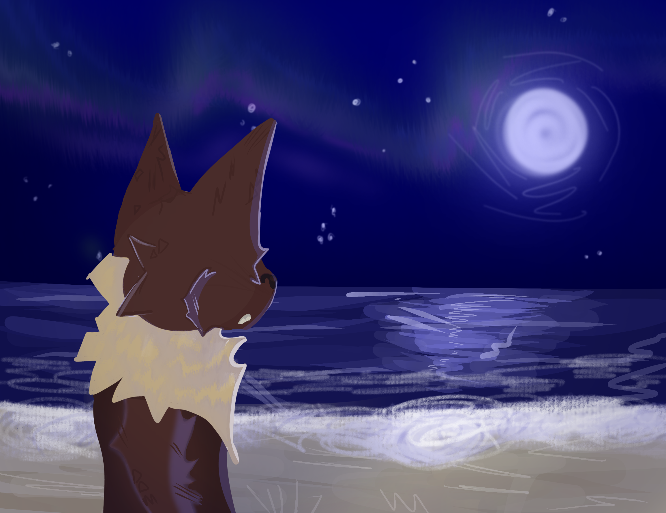 Look at the ocean moon... - ibisPaint