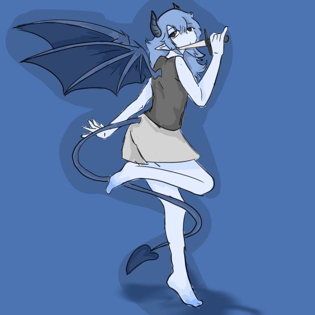 Monochrome Dragon OC (just blue 💙)