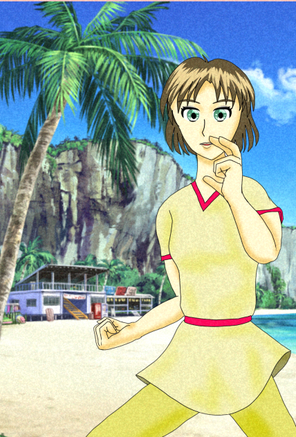水色の目の格闘娘
