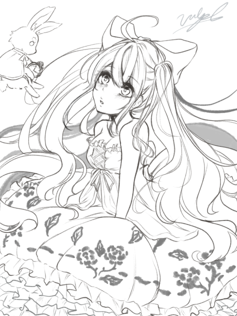 【線画】アリス