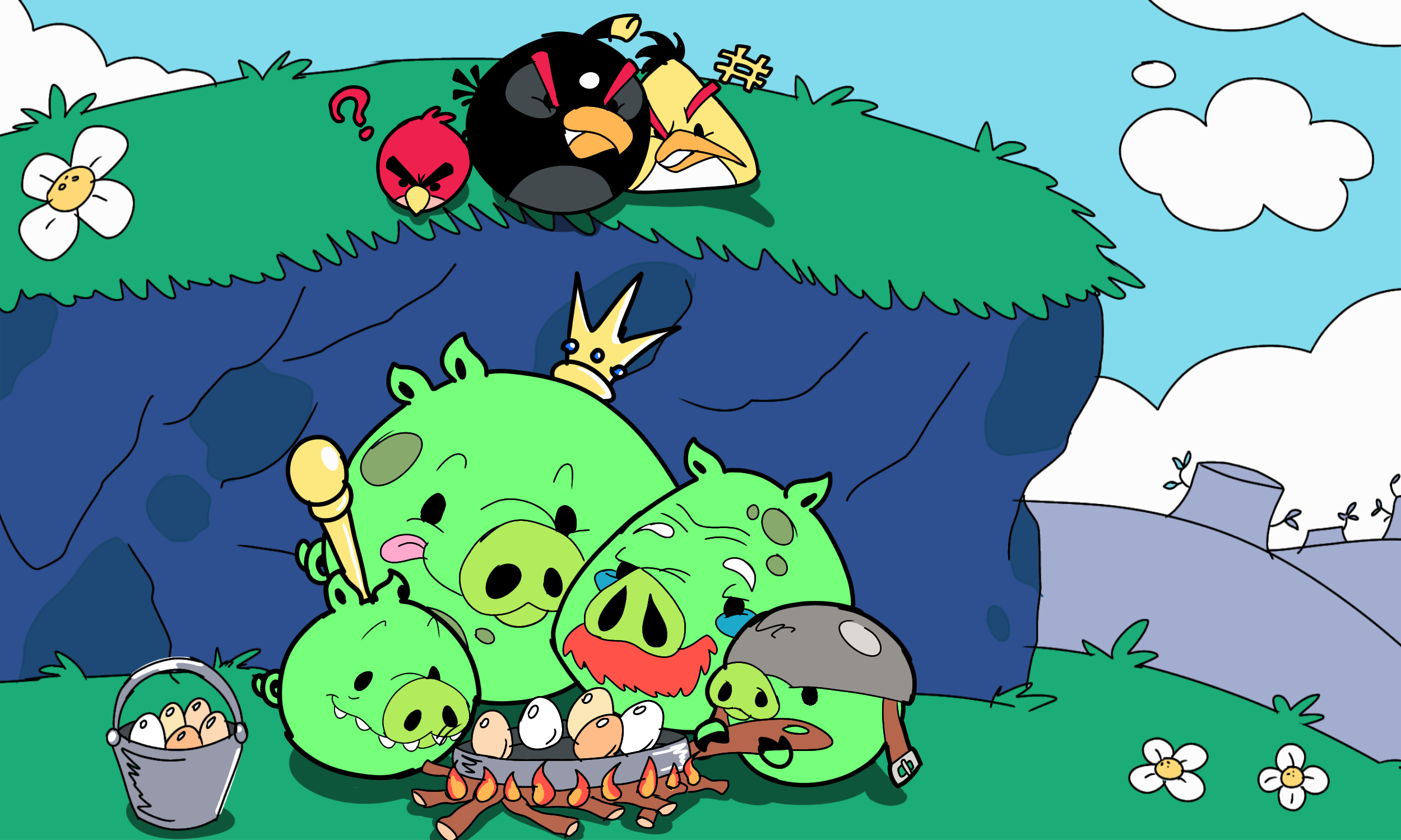 the pigs stealed the eggs again - ibisPaint
