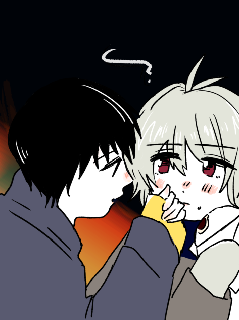 ほっぺついてる