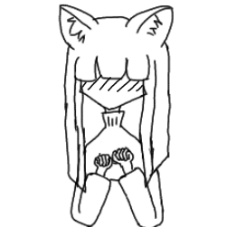 猫ぉ(FRISK)線画ぁ