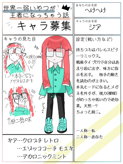 割とお気に入りのキャラ