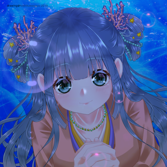 乙姫の祈り(星川ヤヨイ様の線画をお借りしました！)