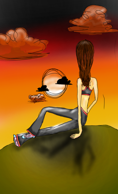 after workout at sunset be like - ibisPaint