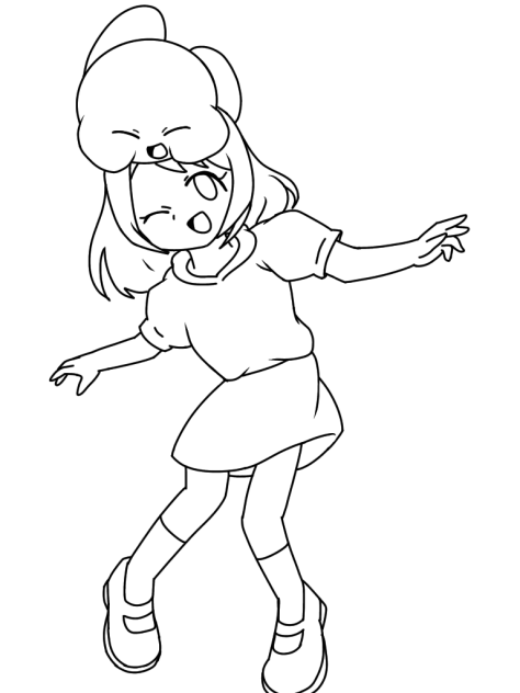 ゆめちゃんとカービィ！（線画）