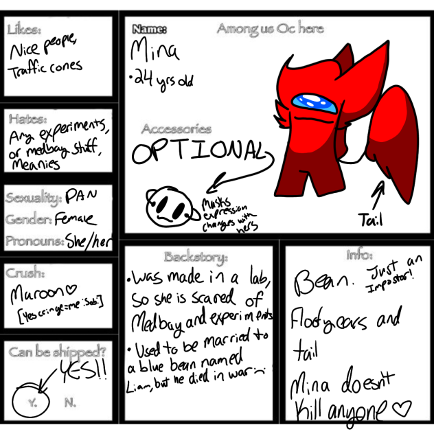 Mina ref sheet for a friends comic