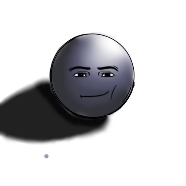 A ball with the man face on it