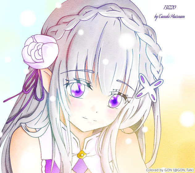 Tanuki Maisnam様の「The elf’s smile」の塗り絵♪