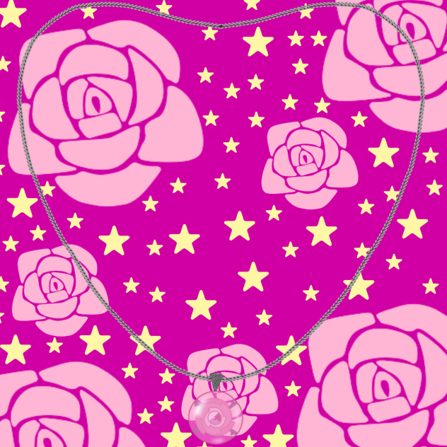 Readers rose quartz emblem necklace