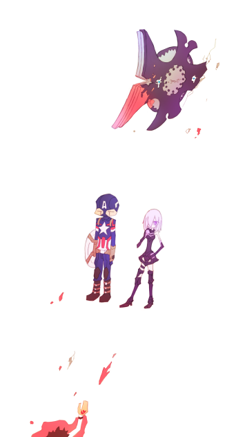 マシュとキャプテンとシールドと Ibispaint