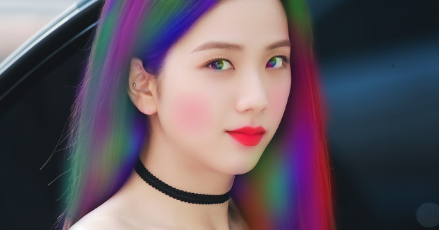 Jisoo rainbow hair